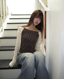 Kwon Off-Shoulder Peach Fuzz Star T-Shirt