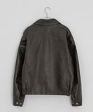 Cavit Cut Two-Way Washing Leather Jacket