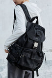EYELET THREE-POCKET BUCKLE BACKPACK