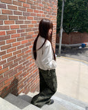 Pim Military Camo Pocket Cargo Bootcut Cotton Long Pants