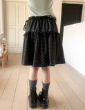Pereu Dot Frill Midi Skirt