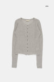 Need wool crop round-neck cardigan