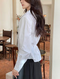 Cherno Open Collar Strap Shirt Blouse