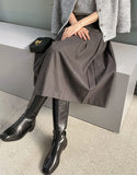 Berina brushed pleated long skirt
