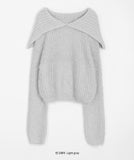 Rutenve Hairy Boucle Collar Knit