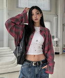 Heb Check Crop Cutting Shirt