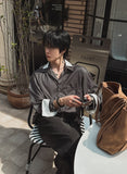 Ille Stripe Color Matching Shirt