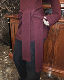 Hoyu layered one-piece wrap set long knit