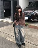 Keds Vintage Washing Wide Denim Pants