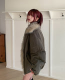 Snug Trimming Fur Bomber Jumper