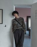 Berry fringe hair loose fit knit tee
