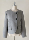 Rutel Wool Two-Button Handmade Short Jacket