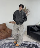 Arc line curved cotton pants