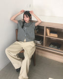 Tinbe Frill Check Short Sleeve Shirt