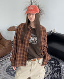 Tona Wrinkle Crop Check Shirt