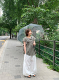 [unisex] Psil Eyelet Summer Nylon Wide Pants