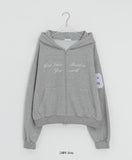 Span Lettering Over Fit Hood Zip-Up