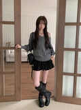 Picker V-neck Loose Cable Knit