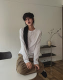 [U-BASIC] Silket Round Cotton Long Sleeve