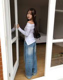 Et Wide Roll-up Denim Pants