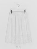 Cucar Lace Layered Banding Midi Skirt
