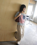 Jeje cargo string two-way wide pants