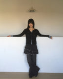 Kens check color matching slab cardigan