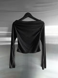 Bellin See-through Off-Shoulder Cardigan