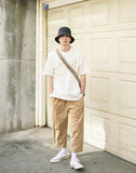Core wide washed linen pants