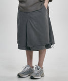 Washed Layered Skirt Shorts