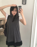 [MADE] Toe Stripe Sleeveless Hood One Piece