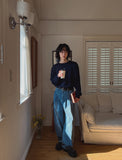 Fleet two tuck wide denim pants