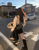 Kine Fringe Long Knit Muffler