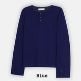 Levan Cuffs Henley Neck Long Sleeve