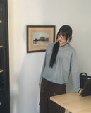 Peo Dot Color Matching Shirring Hood T-Shirt