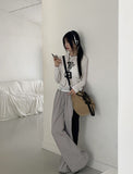 Cler Unbalanced Nylon Banding 2-Way Long Wide Jogger Pants