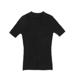 Pink Flower Dot Embroidery Short Sleeve Knit Collar Tee