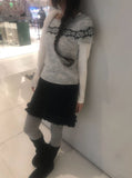 Ulba Snowflake Nordic Short Sleeve Knit