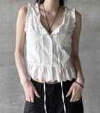 Punching Lace Frill Sleeveless