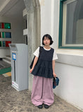 [BAONHAUS] Mesit Shirring Layered Sleeveless Blouse