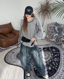 Dianne Curved Cargo Denim Pants