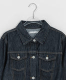 Hopan Non-Fade Pocket Raw Denim Jacket