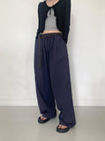 Muskin Banded Pigmented Cotton Wide Pants