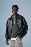 Fox leather minimal blouson