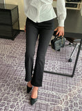 Berge semi straight fit banded cotton pants