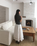 Use Stripe Puff Collar Short Sleeve Blouse