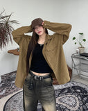 Kuz Herringbone Suede Shirt