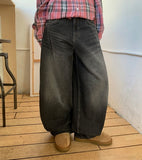 Kinnoi Washing Balloon Wide Denim Pants