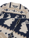 [2-WAY] Bunny Crop Zip-Up Knit