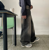 Menmid  Washing Black Blue Wide Pants